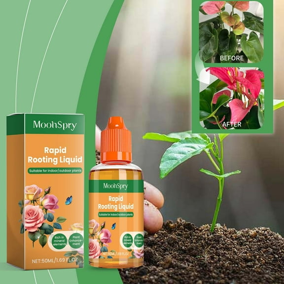 Rooting Hormone Liquid for Plants, Qiopertar Under $5 Rooting Liquid Stimulator Plant Starters Solution 50ml
