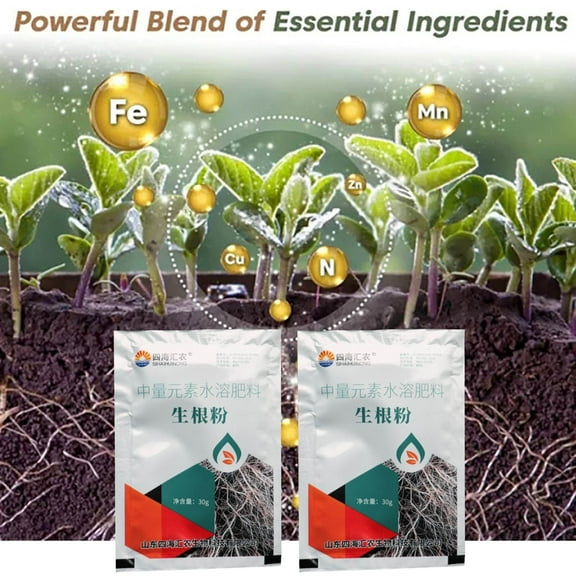 Rooting Powder, Rooting Powder for Plant Cuttings, Water Soluble Highly Efficient Plant Rooting Powder, Fertilizer and Soil Improver Grow for Indoor Plants Shrubs Lawn Fruit Vegetables