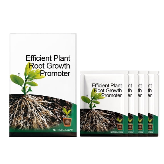 Rooting Powder for Plants, Growth Enhancement Nutritional Fertilizer for Strong Roots, Healthier Growth, Versatile Indoor, Outdoor Use, 4 Packs