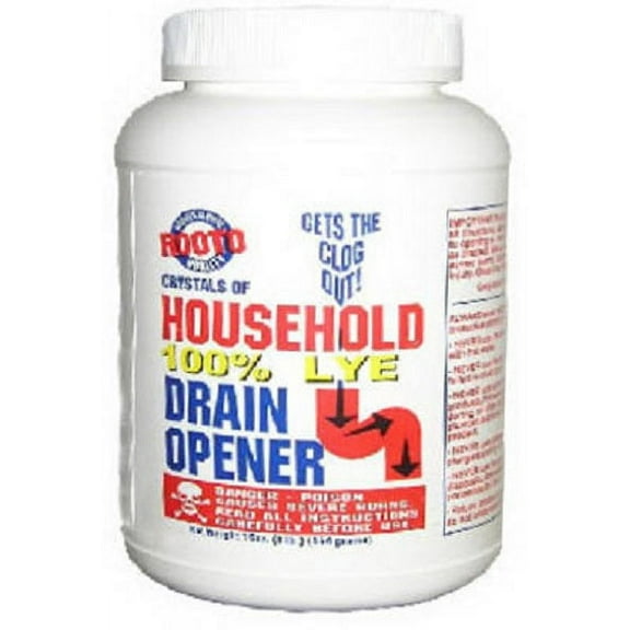 Rooto 1030 1 LB Container Of No. 4 100% Lye Crystal Household Drain Opener - Quantity of 6