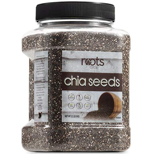 Roots Circle Non-GMO Bulk Chia Seeds | 2.2lb Raw Superfood, Vegan ...