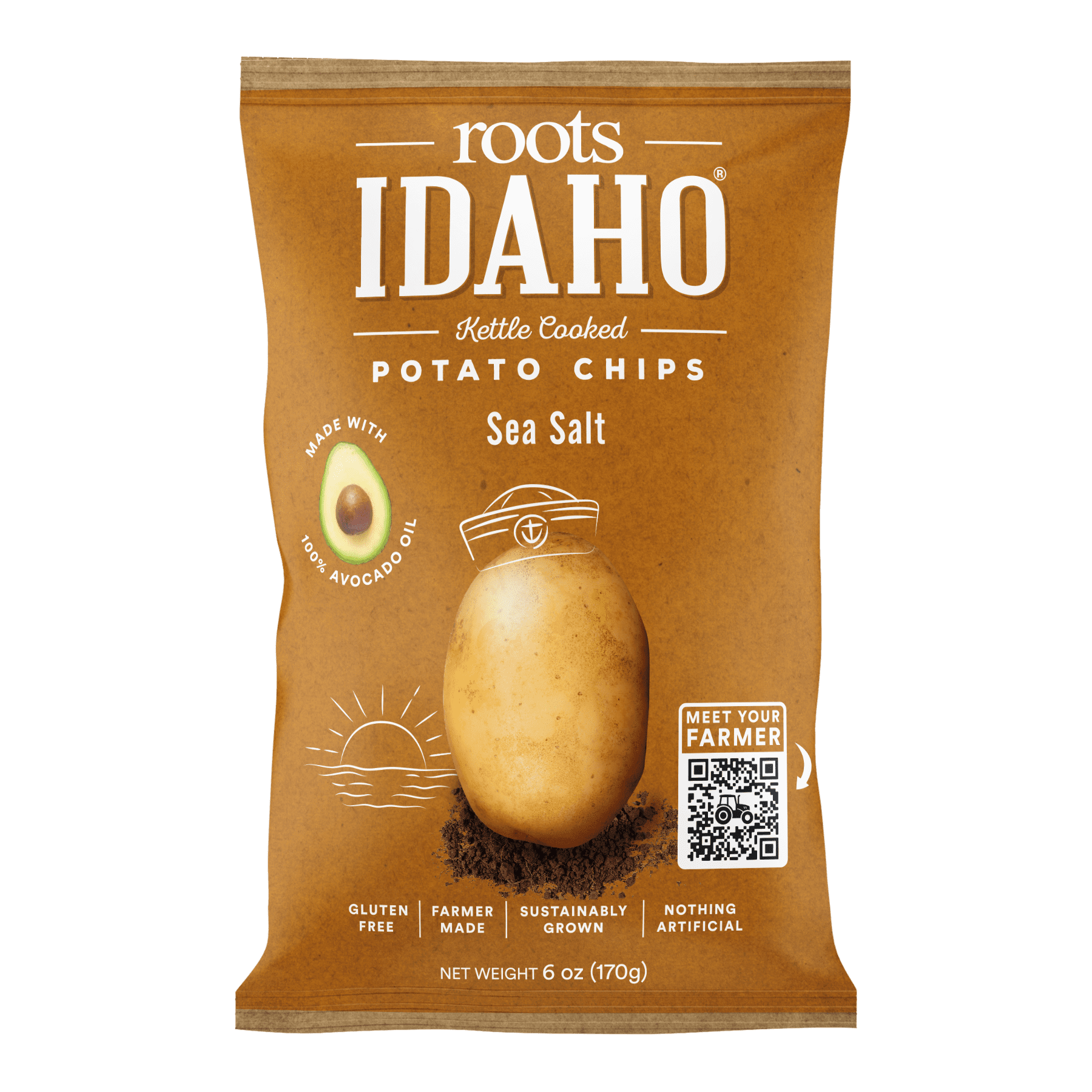 Roots Idaho Potato Chips, Sea Salt 6 oz
