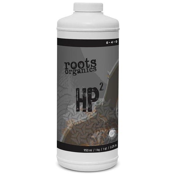 Roots Organics HP2 Liquid Bat Guano, 0-4-0 NPK - Quart - Organic Bloom Booster for Enhanced Flowering & Fruit Set; Natural Phosphorous Source for Healthy Plant Growth