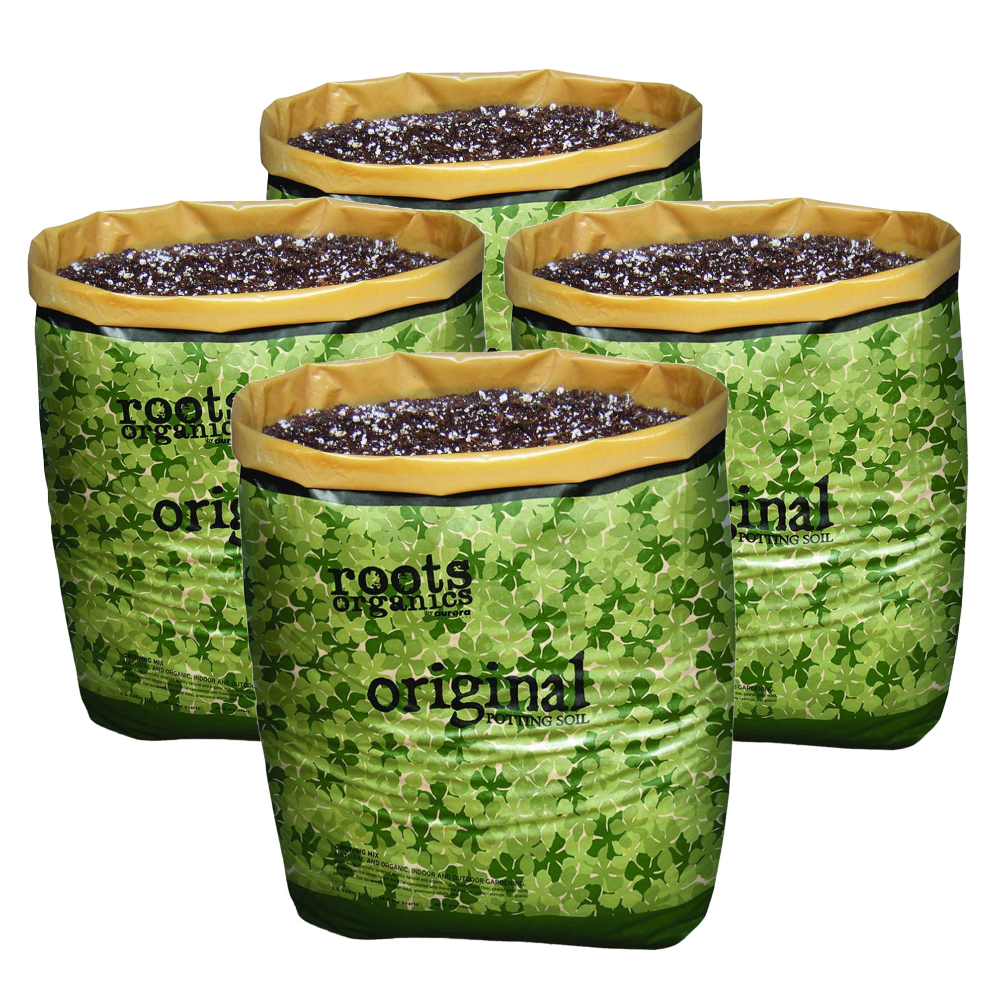 Roots Organics Hydroponic Coco Fiber Potting Soil, 1.5 Cubic Feet (4 Pack)