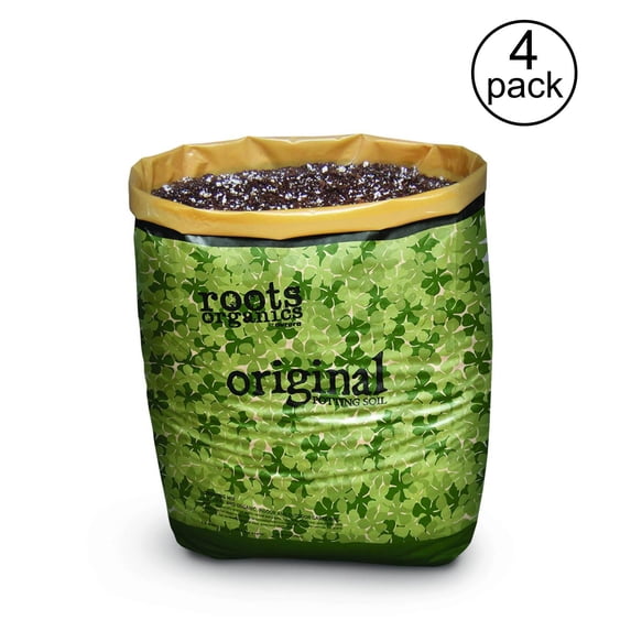 Roots Organics ROD75 Hydroponic Gardening Fiber Based Potting Soil 0.75 cu ft 4 Pack