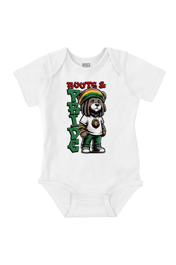 Roots Pride Rastafari Teddy Bear Romper Boys or Girls Infant Baby Brisco Brands NB