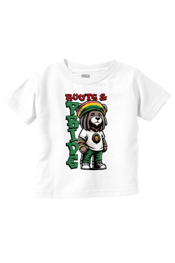 Roots Pride Rastafari Teddy Bear Toddler Boy Girl T Shirt Infant Toddler Brisco Brands 2T