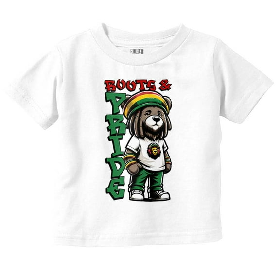 Roots Pride Rastafari Teddy Bear Toddler Boy Girl T Shirt Infant Toddler Brisco Brands 6M