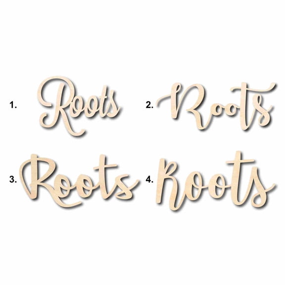 Roots Sign Unfinished Wood Cutout Home Decor DIY Option 1- 24" Wide / 1/4"