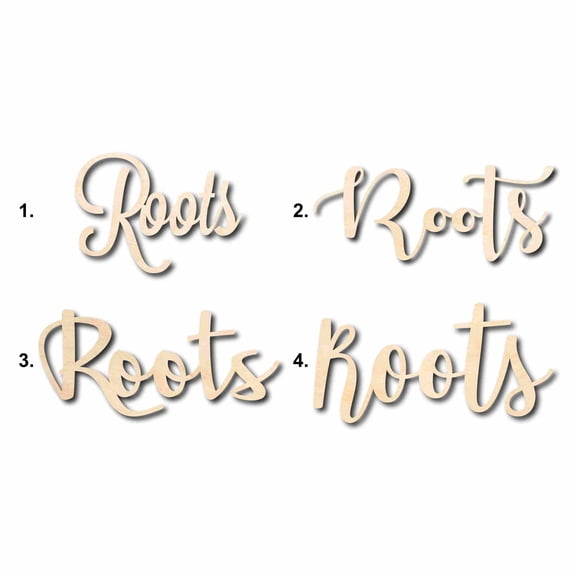 Roots Sign Unfinished Wood Cutout Home Decor DIY Option 2- 20" Wide / 1/2"