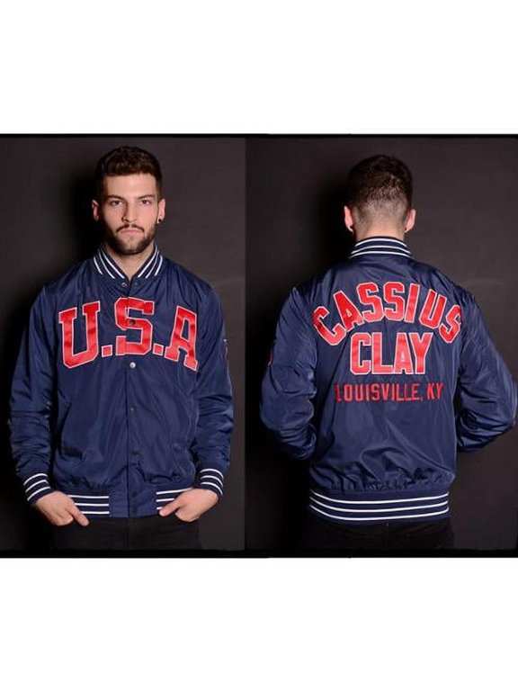 Roots of Fight Cassius Clay USA Lightweight Stadium Jacket - Small - Navy