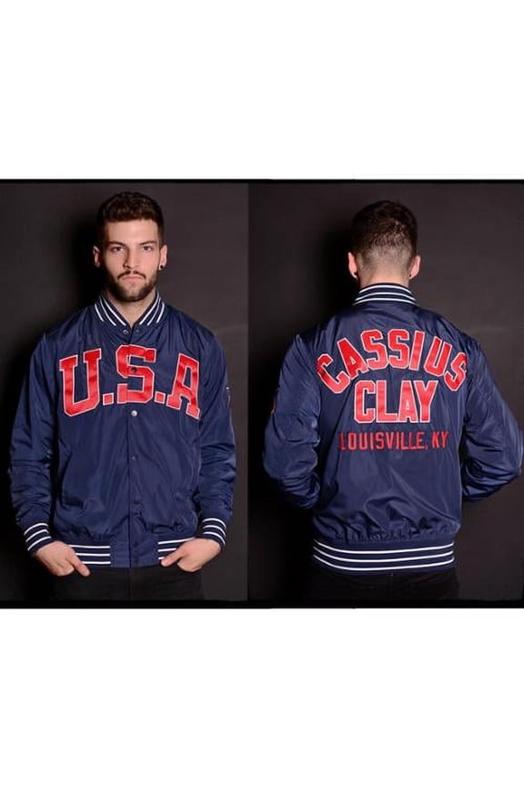 Roots of Fight Cassius Clay USA Lightweight Stadium Jacket - Small - Navy