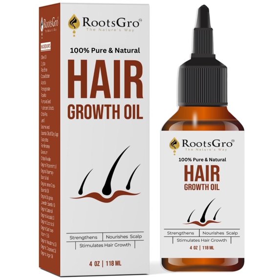 RootsGro Hair Growth Oil | Strengthens and Nourishes | Stimulates Growth | for all Hair Types | 4oz