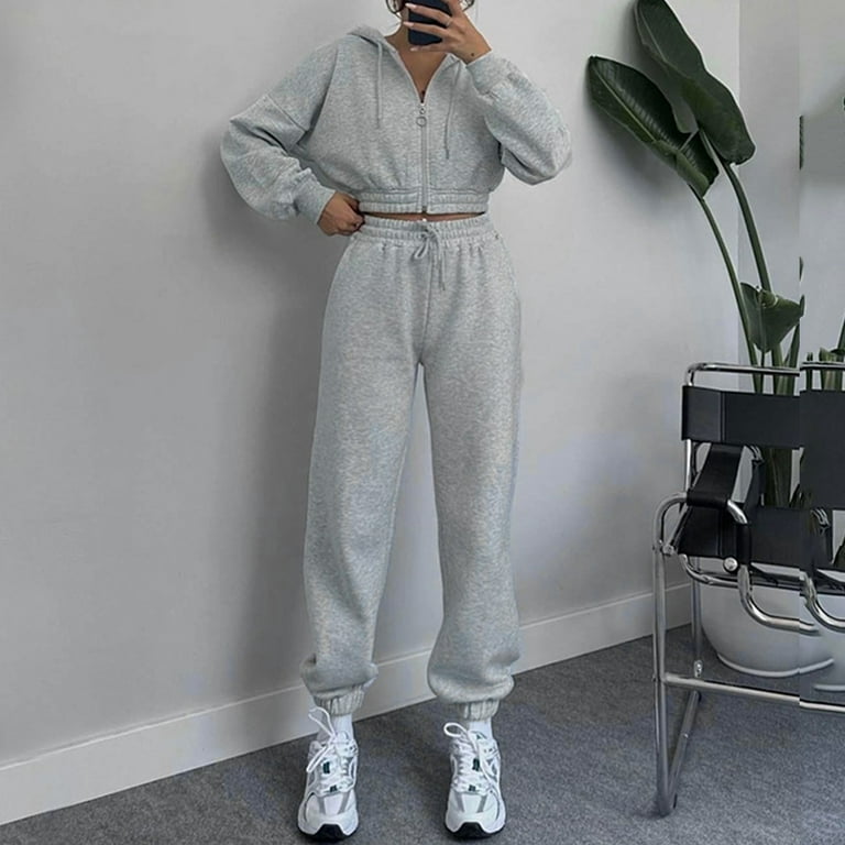 Ropa Termica Mujer Frio Extremo Long sleeved set of Europe and the United States New Style Loose Ropa De Invierno Para Mujer Solid Color Large Size Sweatsuits for Women Lined Leggings Women