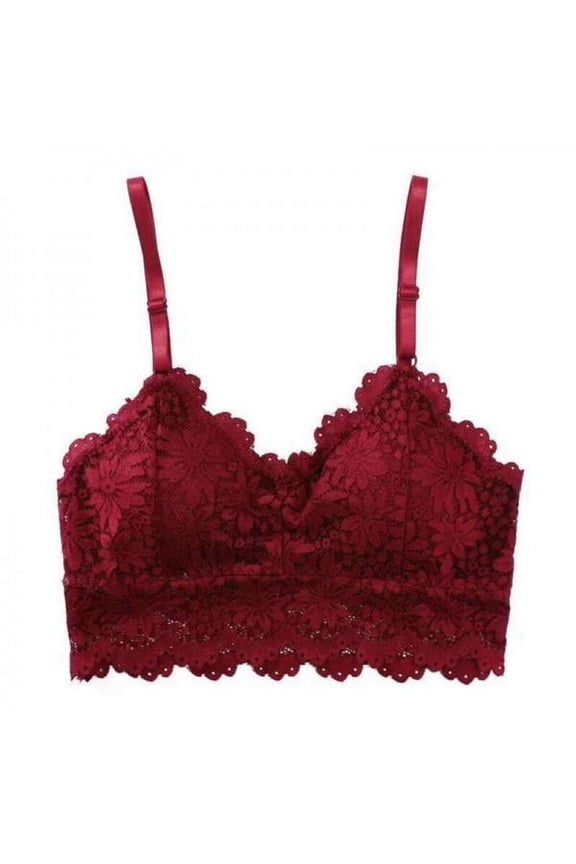 Women Chic Sexy Lace Wire Free Padded Push Up Floral Bra Underwear Intimates