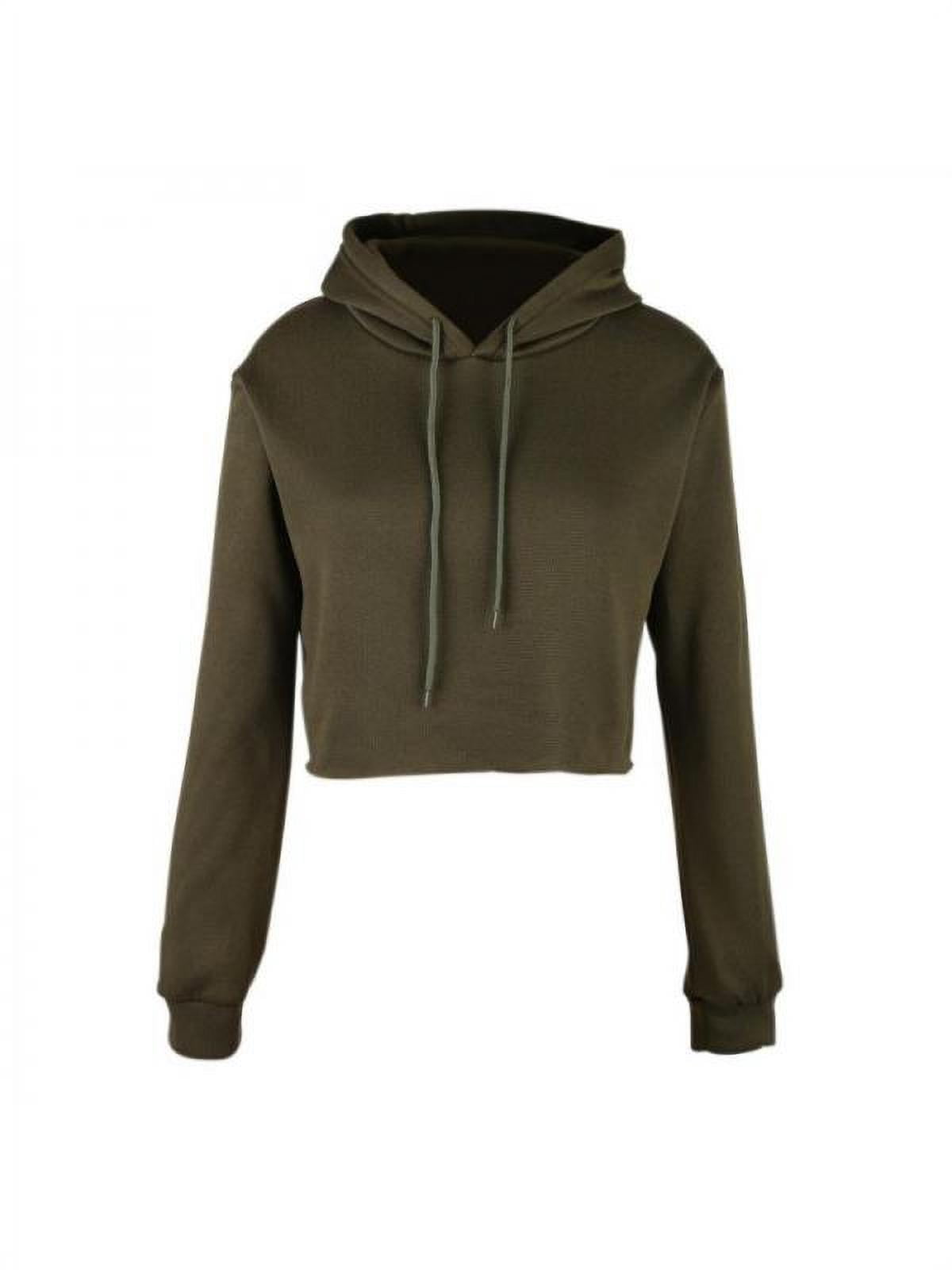 Olive green shop crop top hoodie