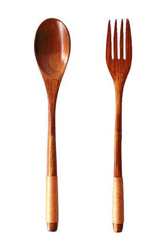 Wooden Spoon Fork Bamboo Kitchen Cooking Utensil Tool