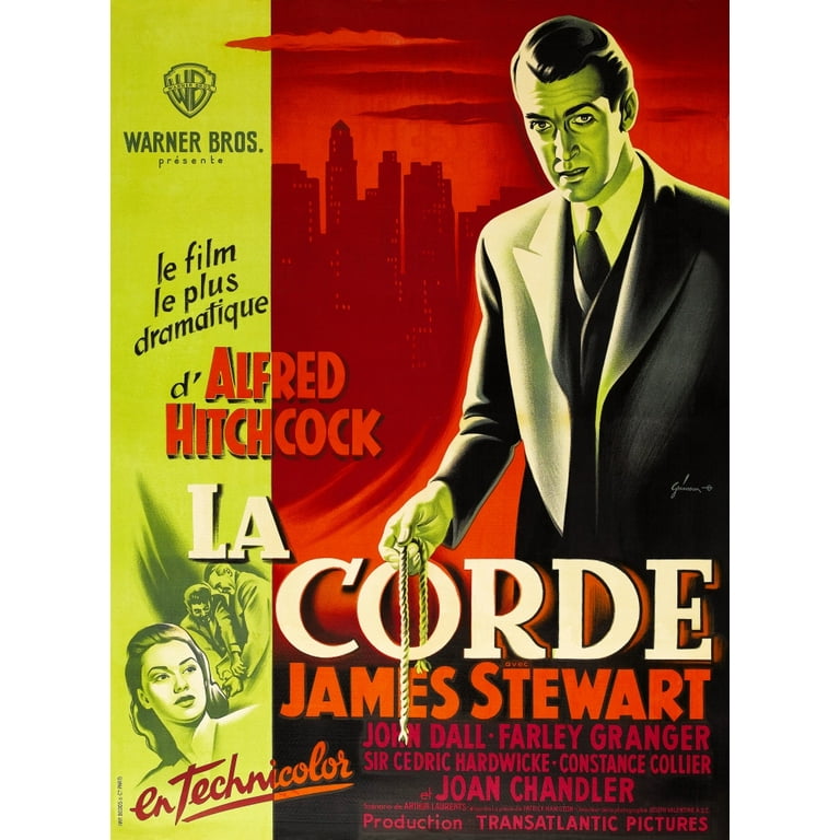 Rope (Aka La Corde) French Poster James Stewart Joan Chandler