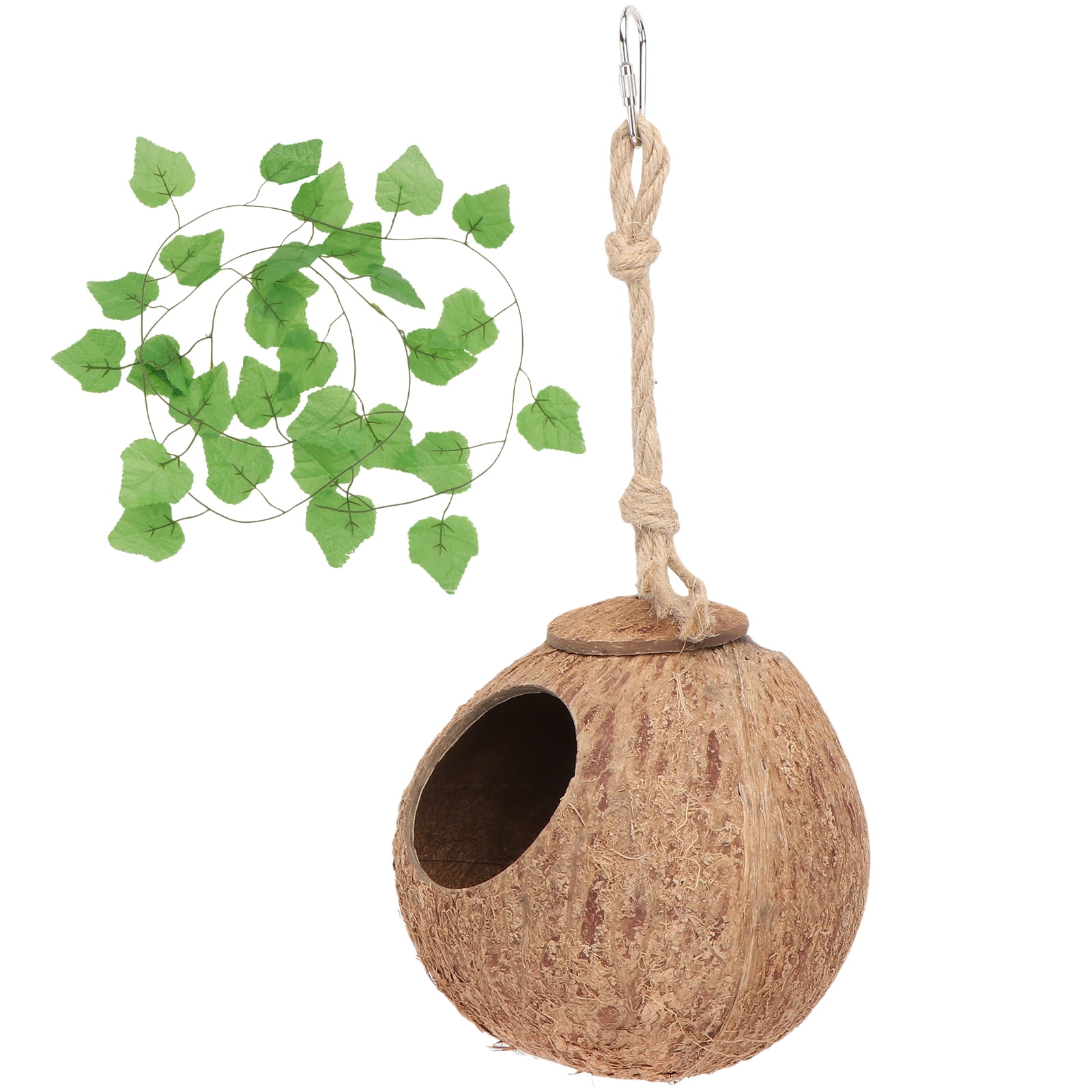 Rope Artificial Grass Hermit Crab Reptiles Accessories Snake House Climbing Pet Coconut Shell