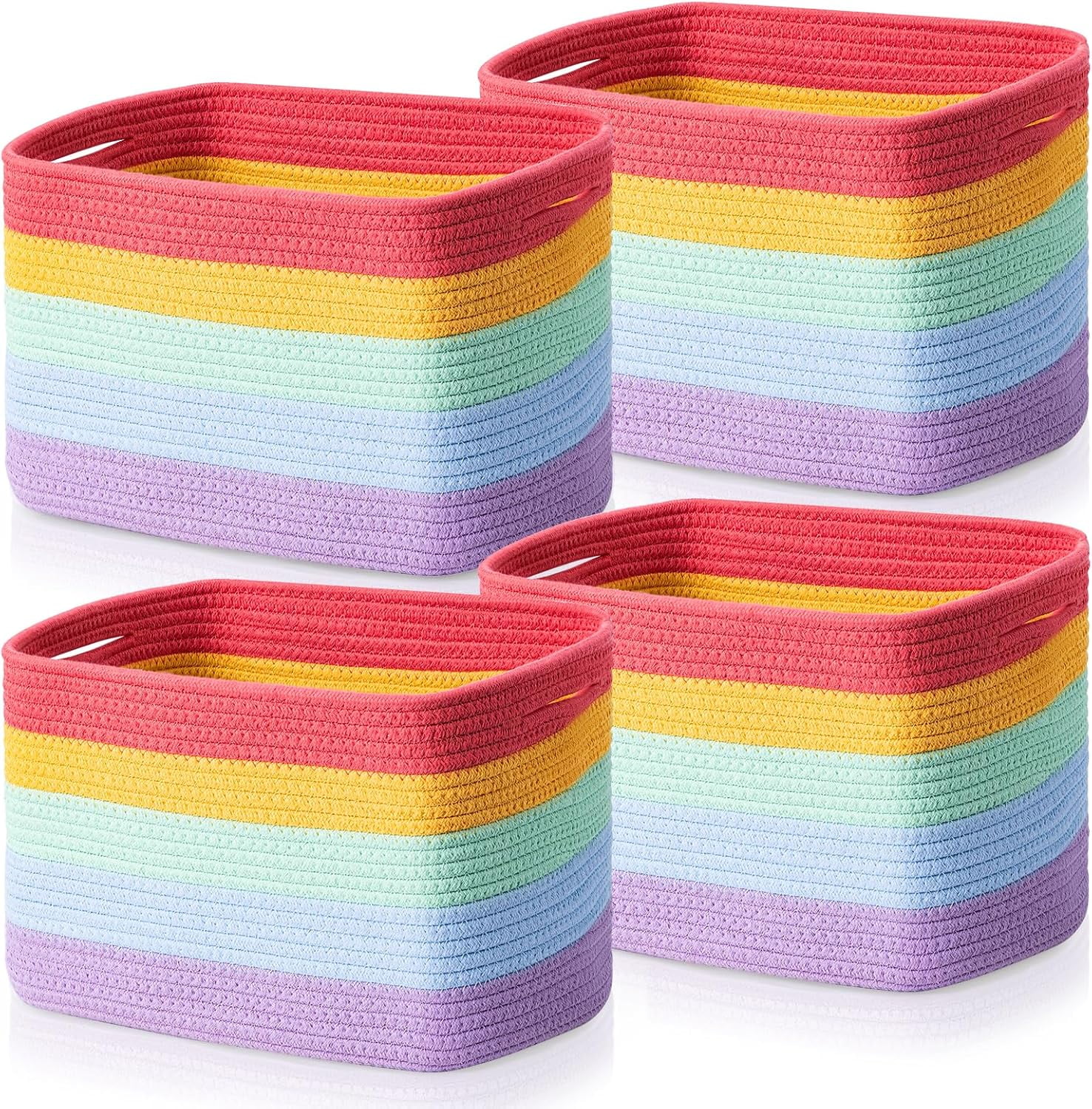 Rope Basket for Storage - 12???x10???x9??? Storage Bins, Decorative Basket for Blankets, Woven Basket ...