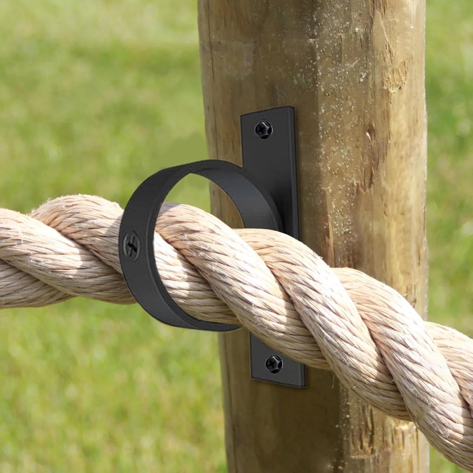 Rope Bracket 2 Inch Stainless Steel Railing Support Holder Black Metal ...