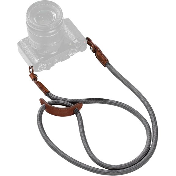 Rope Camera Neck Shoulder Strap, Adjustable Braided Strap with O- and Leather Pad