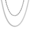 thumbnail image 1 of Rope Chain + Box Chain Layered Necklace Stack, 1 of 4