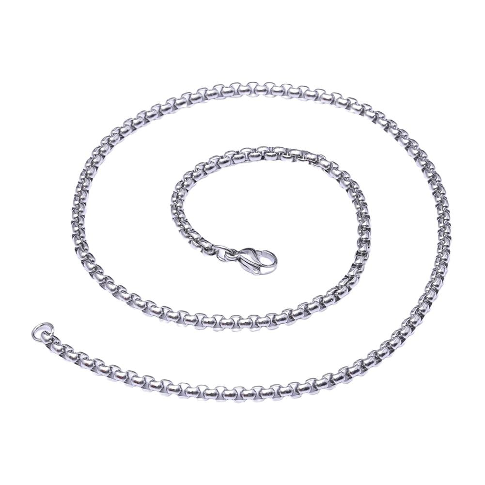 Rope Chain Box Necklace Stainless Steel Chains Link Pendant j Necklaces ...