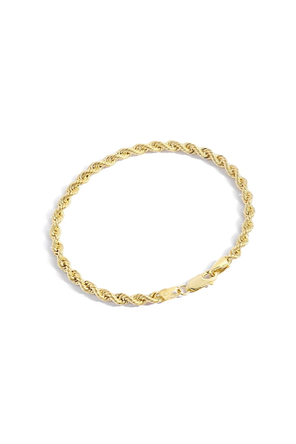 Gold Filled Chain Bracelet Collection - 14K Solid Yellow Gold Filled Rope Chain Bracelets (2.7mm-3.8mm) for Women and Men with Different Sizes (2.7mm, 3.8mm)