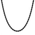 thumbnail image 1 of Stainless Steel 18 Inches Long 4 MM Wide Rope Chain Necklace Black Ion Plating with Lobster Claw Clasp by Metro Jewelry for Men, 1 of 3