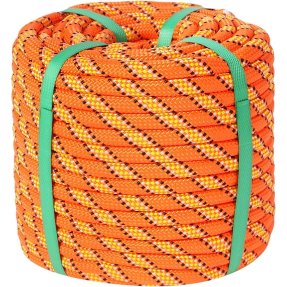 Rope Climbing Rope Swing for Tree(1/2in x 100ft) Logging Rope 48 Strands for Pull, Swing, Knot (Orange)