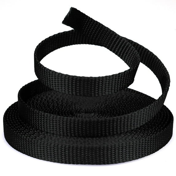 Rope & Cord Black Nylon Webbing – Great Options for Camping, Hauling Cargo, and Utility Rope Needs – 5/8 inch, 5 yards