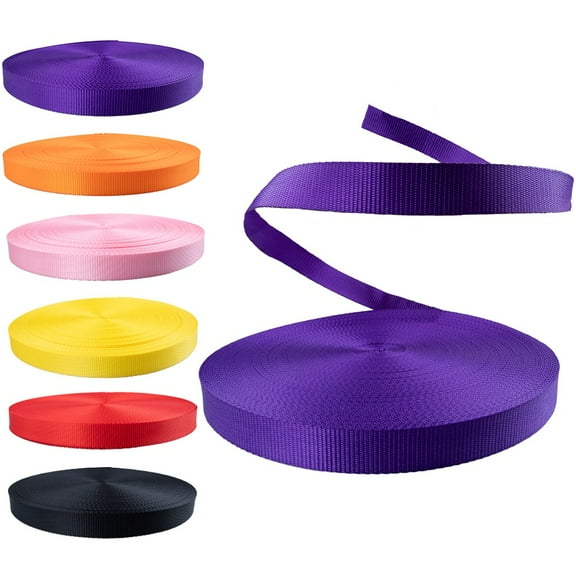 Rope & Cord Polyester Webbing – 25 mm. Low Stretch Extra Stable Webbing for Cargo & Marine Use – Purple, 45 meters