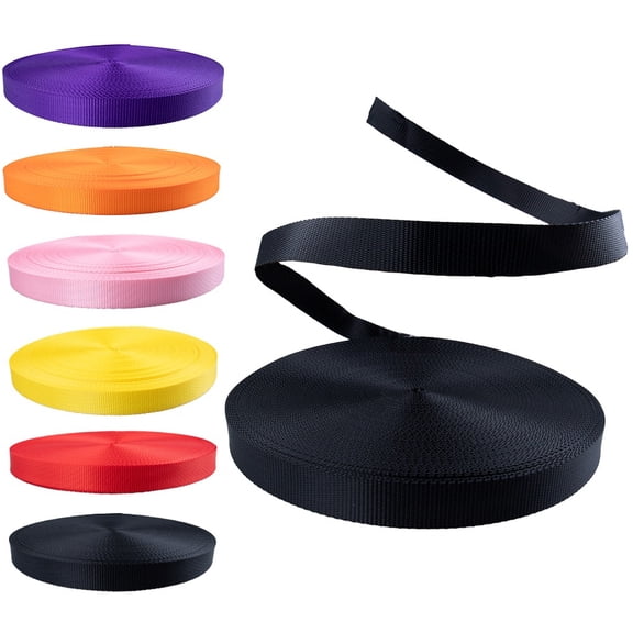 Rope & Cord Polyester Webbing – 50 mm. Low Stretch Extra Stable Webbing for Cargo & Marine Use – Black, 4.5 meters