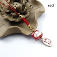 thumbnail image 1 of Rope Decor Lanyard Japanese Lucky Cat Bag  Accessories Phone Straps Phone Key Strap RED, 1 of 1