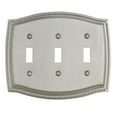 thumbnail image 1 of Rope Design Triple Toggle Solid Brass Switch plate, Satin Brass & Black, 1 of 1