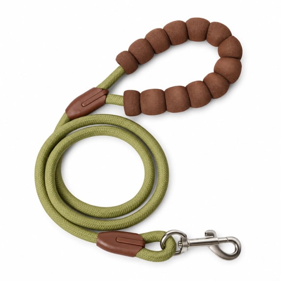 Rope Dog Leash 5 ft with Comfortable Padded Handle, Highly Reflective Threads Strong Dog Leash for Puppies Small Medium and Large Dogs