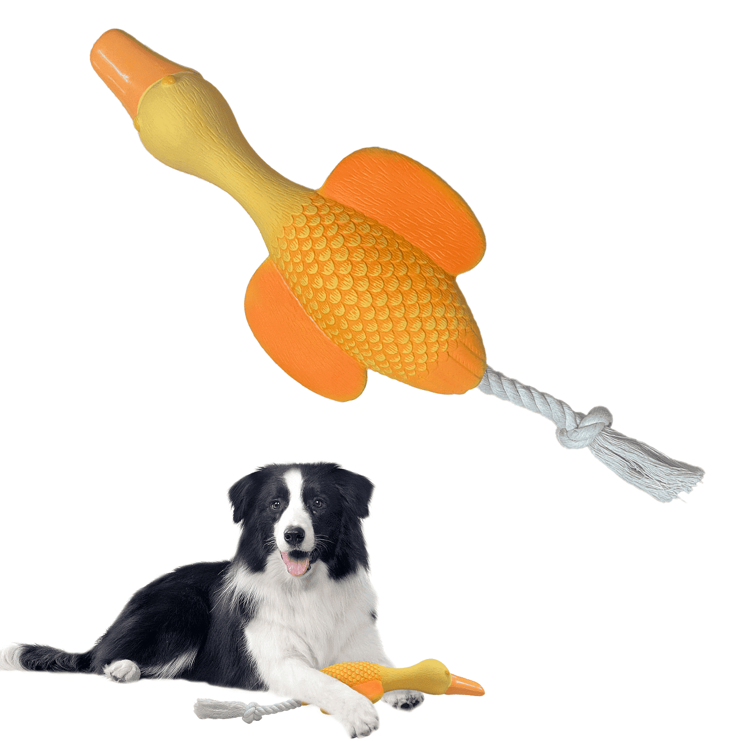 Latex Duck Dog Toys,Interactive Tug of War Dog Toy,Original Sound Squeaks,Durable Chew-Resistant Design for Clean Teeth,Great for Fetch, Casual Playtime, and Regular Chewing