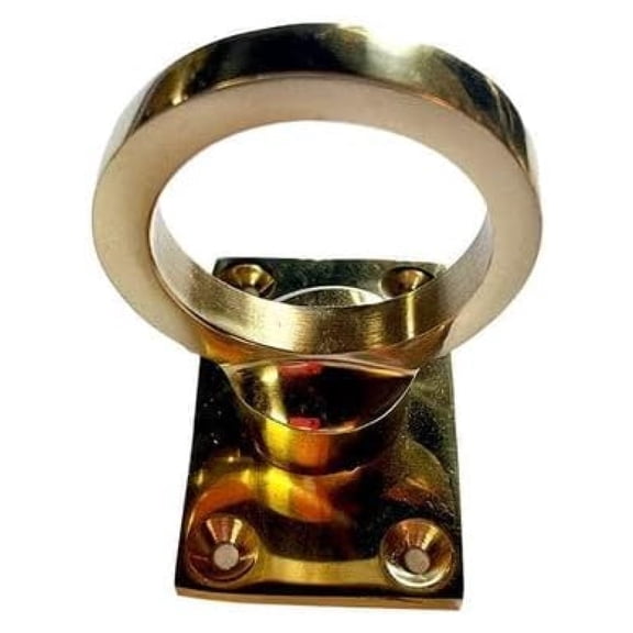 Rope Eye Plate - Easy to Install - Weather Proof - Anti-Rust - Perfect for Handrails - Rope Rail Support - Indoor and Outdoor use - Stair Rope Eye Plate (1 inch , Brass ) - 6 Pack