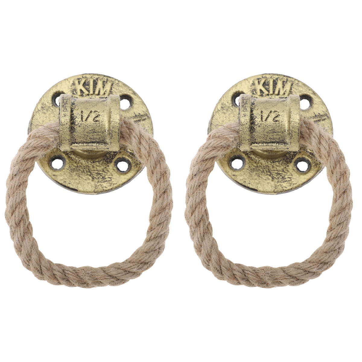 Rope Handle Drawer Pulls Brass Dresser Ring Cupboard Door Knobs Vintage