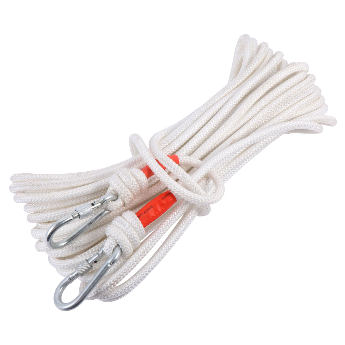 Rope Heat Shrink Tubing 8mm Steel Wire Core Double Hook Safety Fire Escape to Climb White