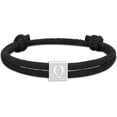 thumbnail image 1 of Rope Initial Bracelet for Men Boys, Stainless Steel A-Z Letter Charm Bracelet, Handmade Braided Bracelet Adjustable 7-13 Inches Jewelry Gifts for Him, 1 of 6