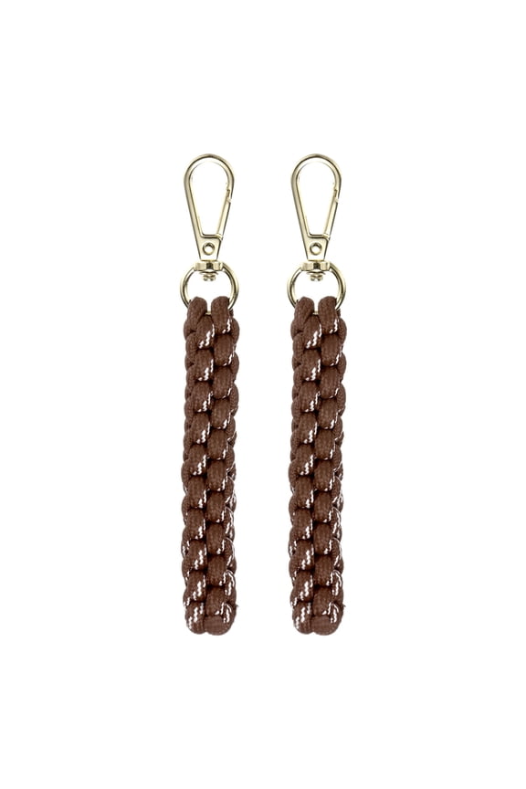 Rope Keychain [2PCS] - Keychain Boho Bag Charm - [Light Brown] Braided Keychain