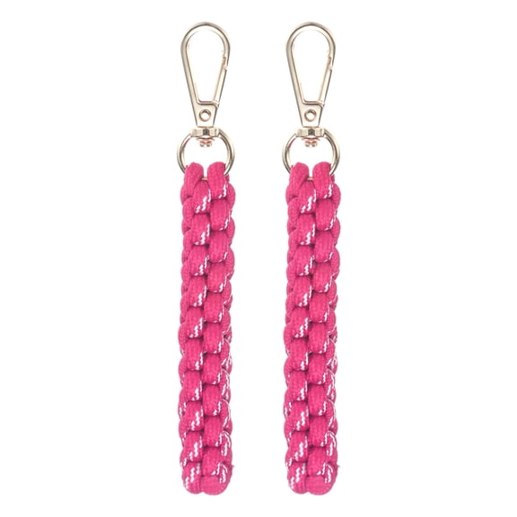 Rope Keychain [2PCS] - Keychain Boho Bag Charm - [Rose Red] Braided Keychain