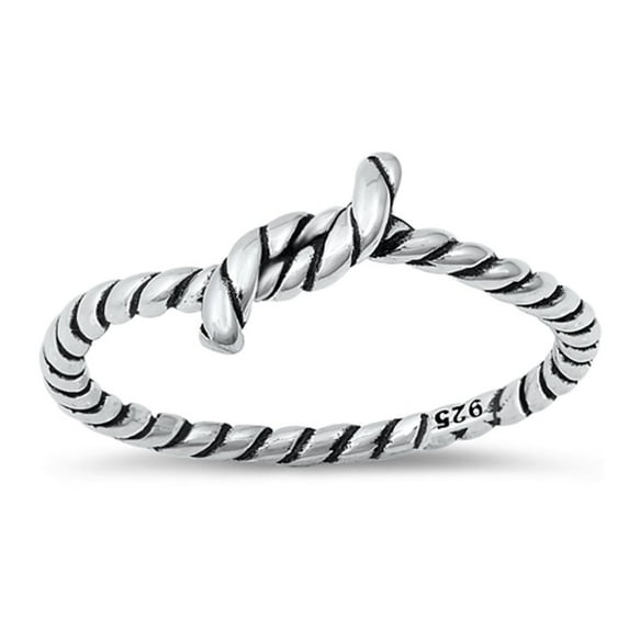 Rope Knot Lasso Love Wholesale Ring .925 Sterling Silver Band Jewelry Female Male Unisex Size 9