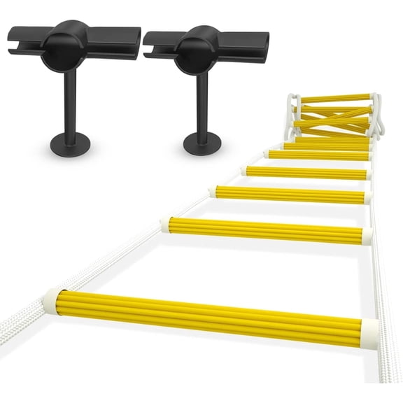 Rope Ladder Fire Escape 8ft with Stand-Off Stabilizers | Emergency Extension Ladder