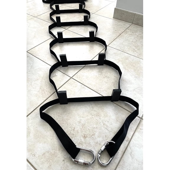 Rope Ladder for Kids 6.5ft (2m) | Nylon Rope Ladder for Treehouse | Playground Accessories Comes with Hooks & Clips