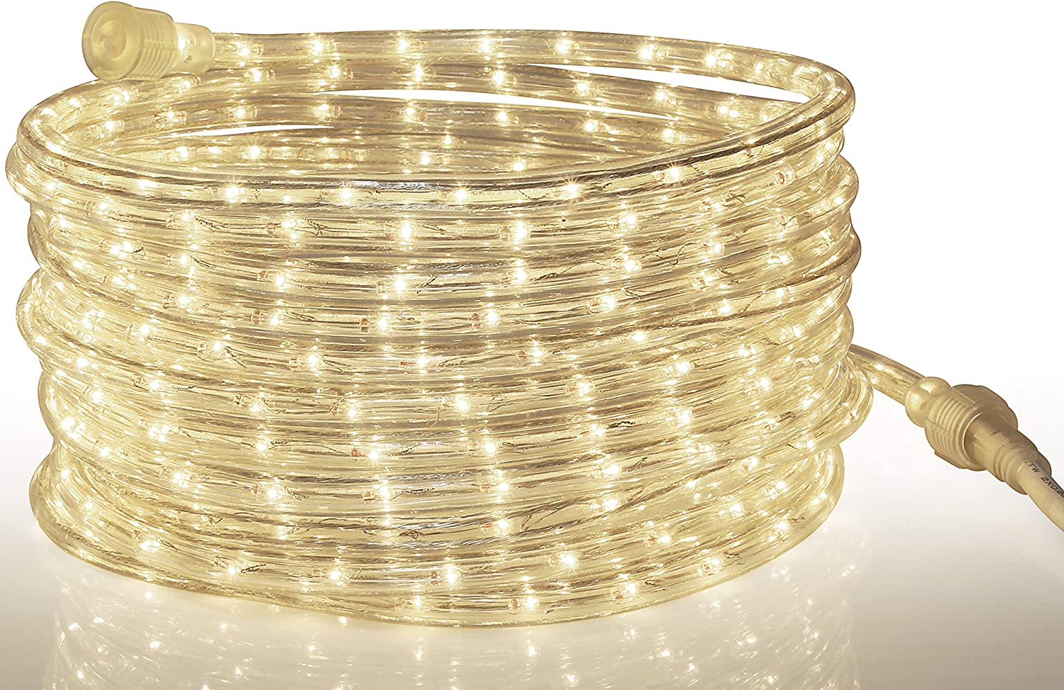 Rope Light WarmWhite 24 Feet (7.3 M), For Indoor And Outdoor Use 10MM Diameter 144 Long
