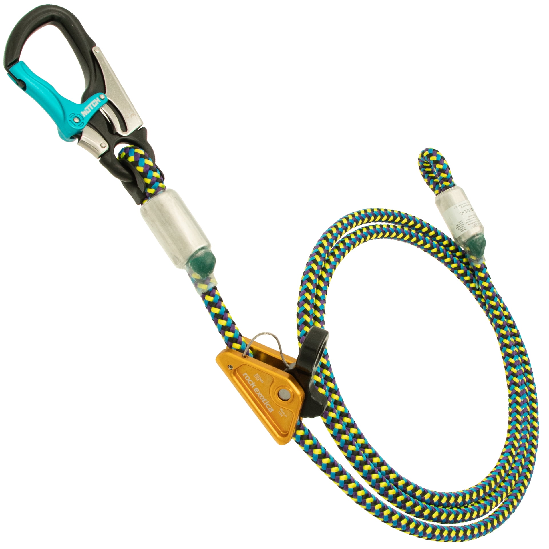Rope Logic Stileo 1/2" x 8 ft. Wirecore Lanyard Flipline with Rockgrab & Notch Triple Action Snap (101172)