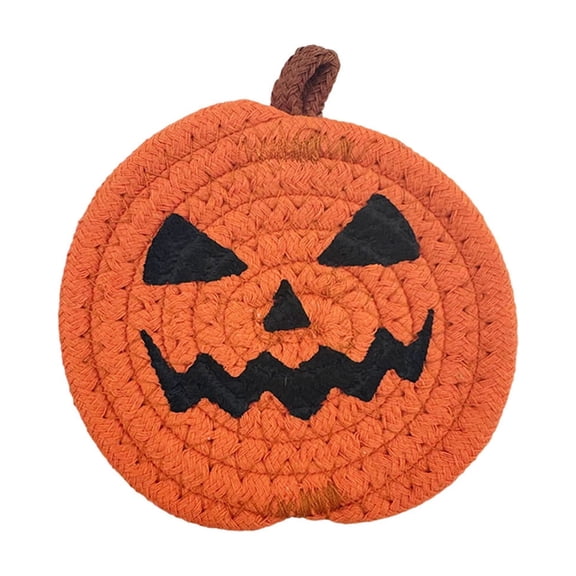 Rope Macrame Pumpkin Trivet Mat Set, Heat Resistant Fall Table Placemats, Cute Woven Pumpkin Table Decor For Kitchen Counter, Dining Table, Coffee Table, Halloween Party And Autumn Holiday Gift Set